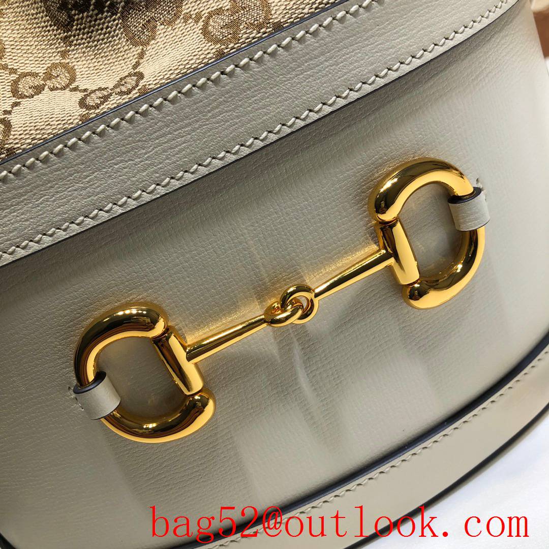 Gucci 1955 Horsebit Small cream calfskin Bucket shoulder Bag 