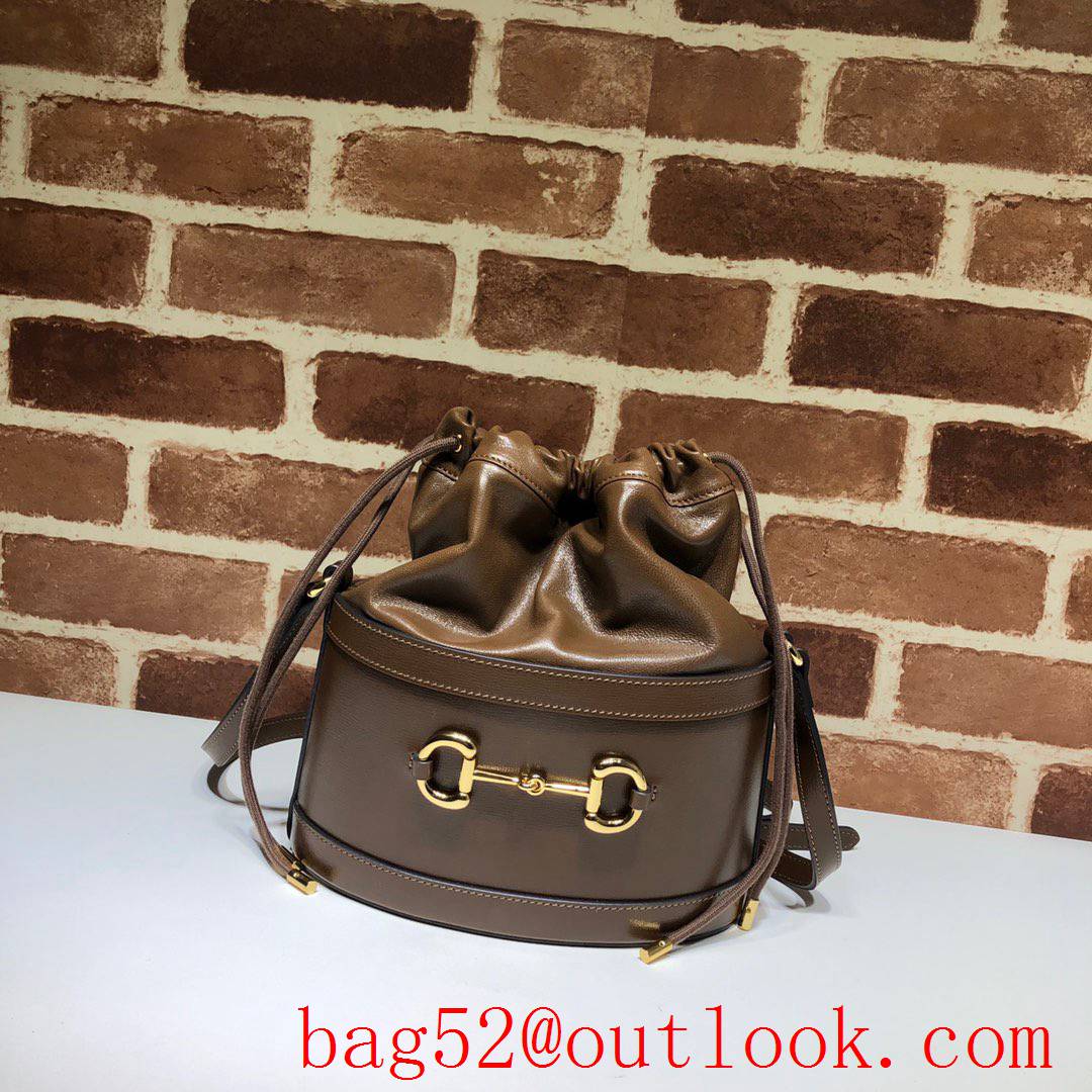 Gucci 1955 Horsebit Small calfskin Bucket brown shoulder Bag