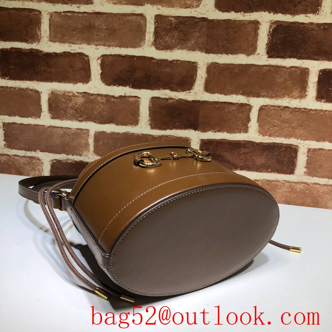 Gucci 1955 Horsebit Small calfskin Bucket brown shoulder Bag 