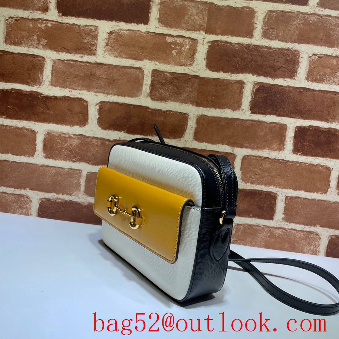 Gucci 1955 Horsebit Small tri-color real leather Shoulder Bag