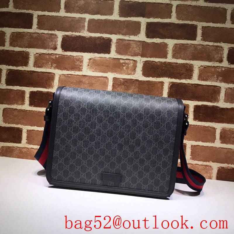 Gucci men gray large GG Supreme Classic Messenger Bag
