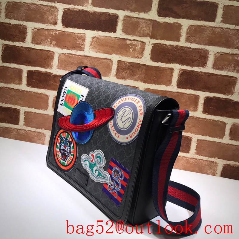 Gucci men Embroidery GG Supreme Men Messenger Bag 