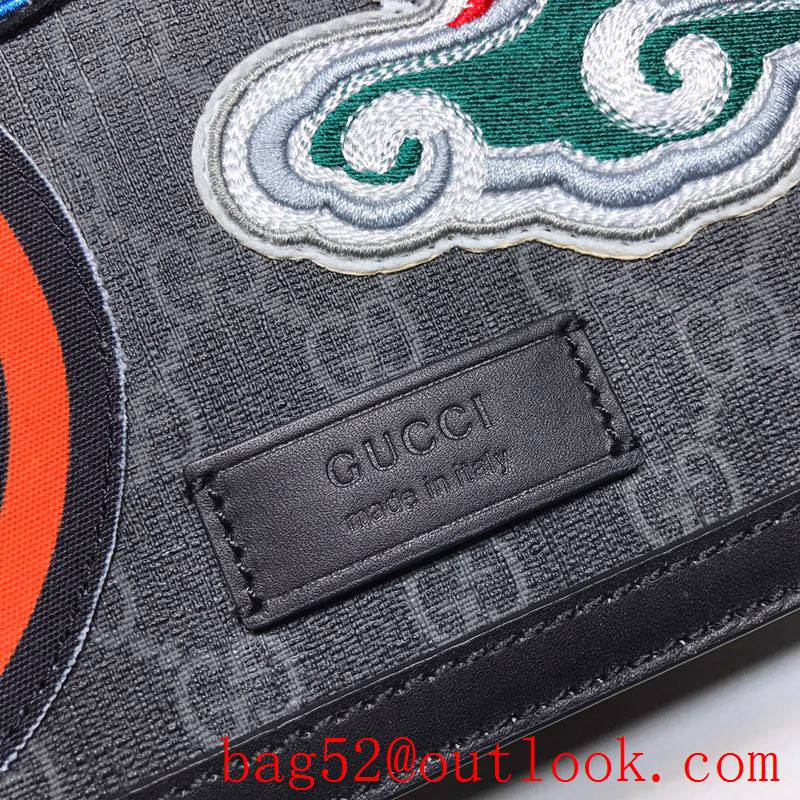 Gucci men Embroidery GG Supreme Men Messenger Bag 