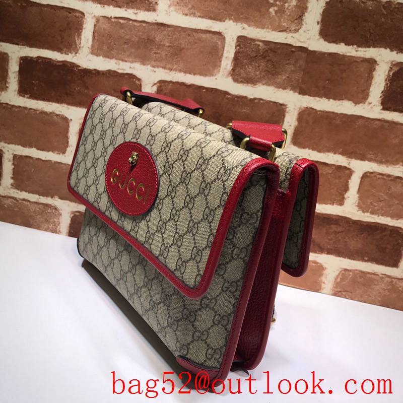 Gucci men red GG Supreme Medium Messenger Bag