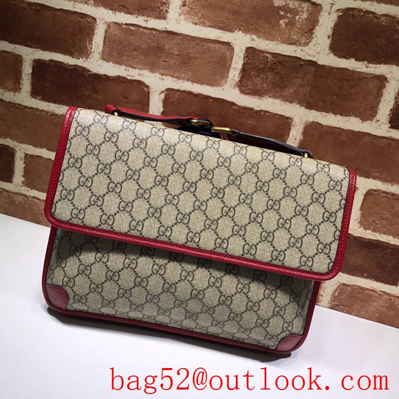 Gucci men red GG Supreme Medium Messenger Bag