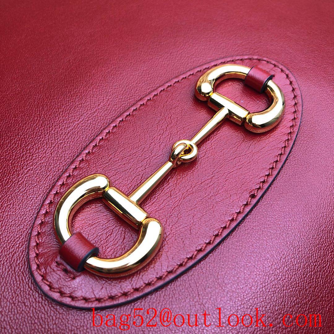 Gucci 1955 Horsebit Medium real leather red Tote shoulder Bag