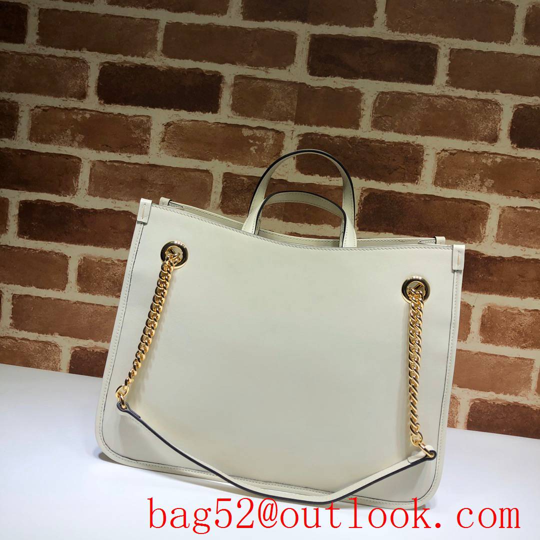 Gucci 1955 Horsebit Medium real leather white Tote shoulder Bag