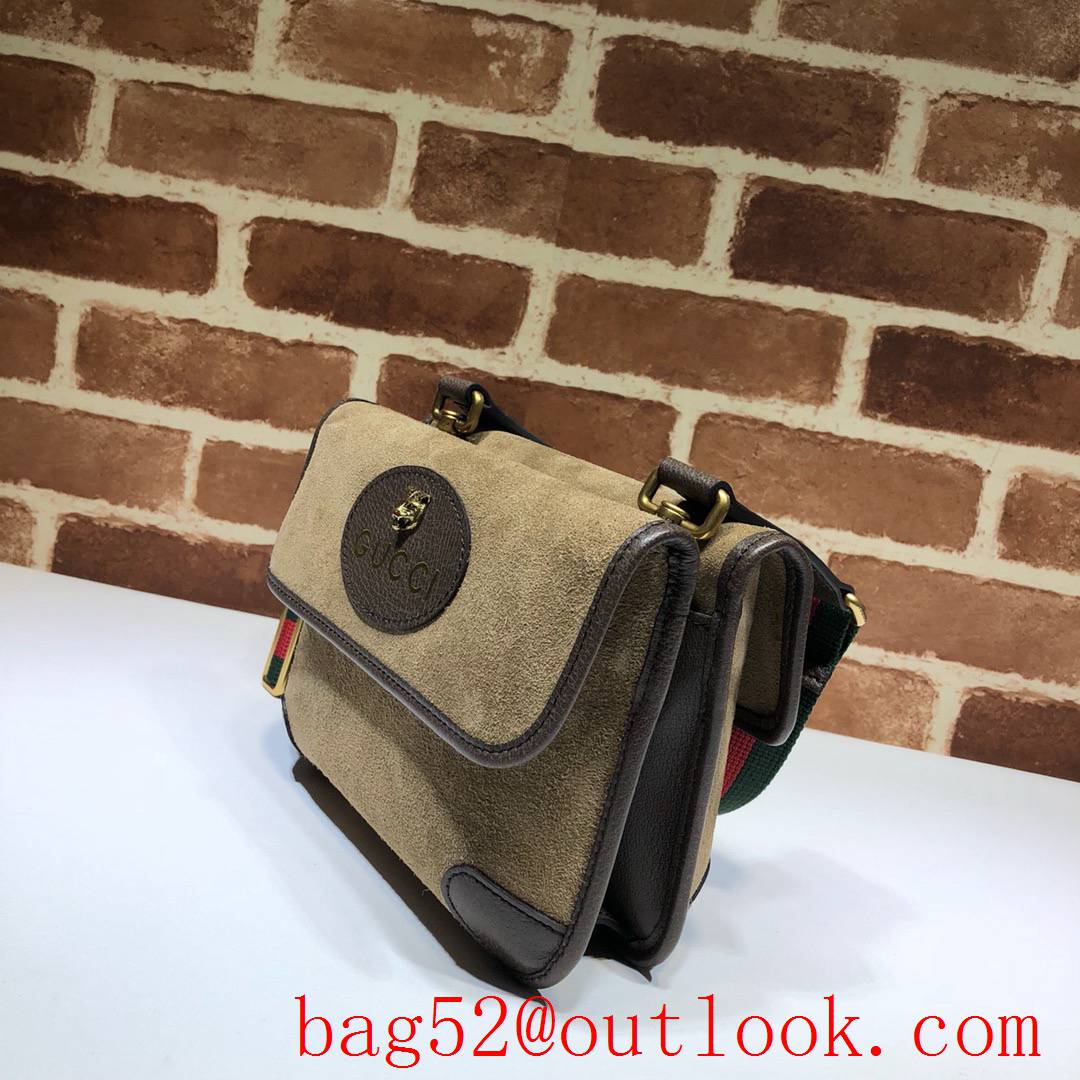 Gucci GG tan suede Supreme Small Men shoulder Bag purse