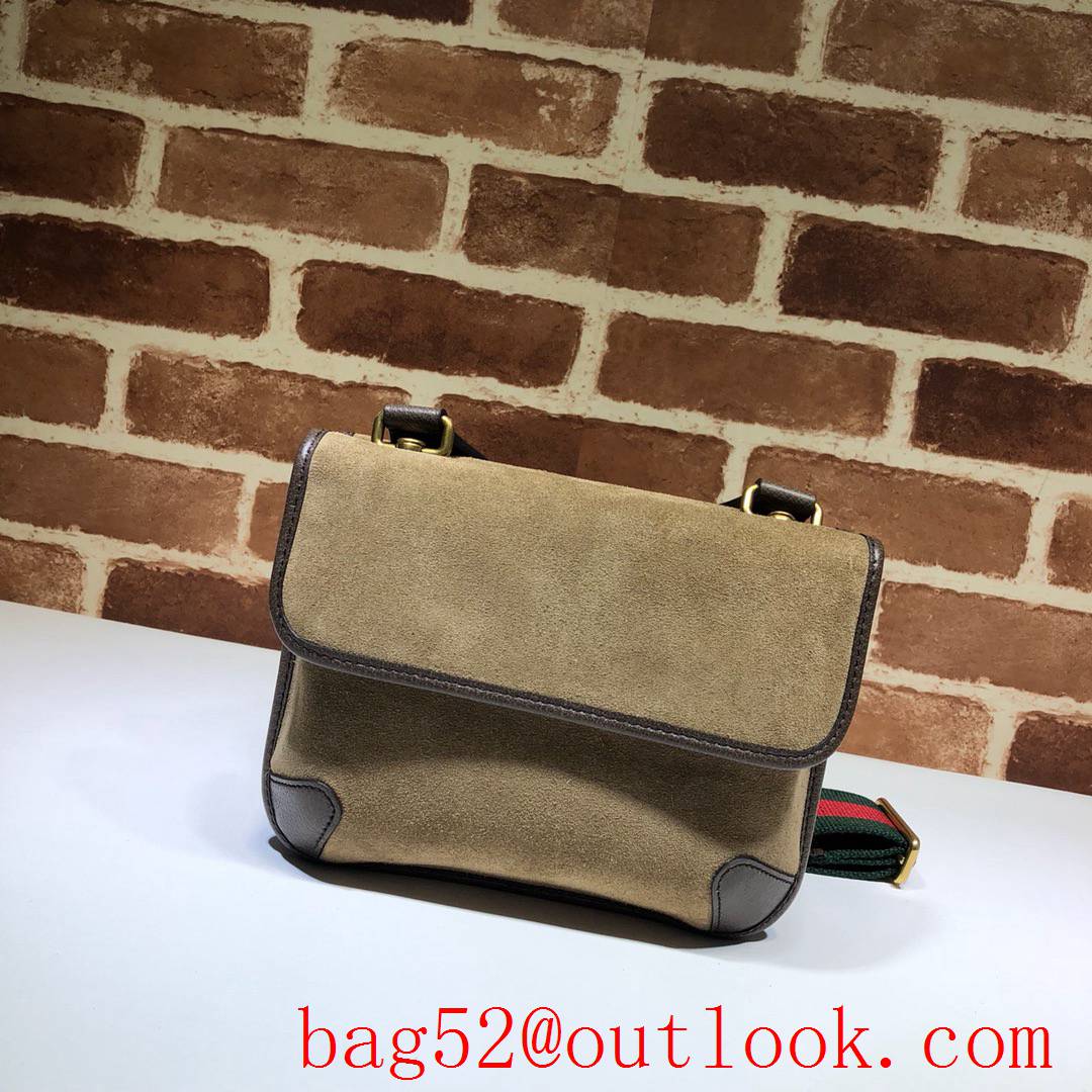 Gucci GG tan suede Supreme Small Men shoulder Bag purse