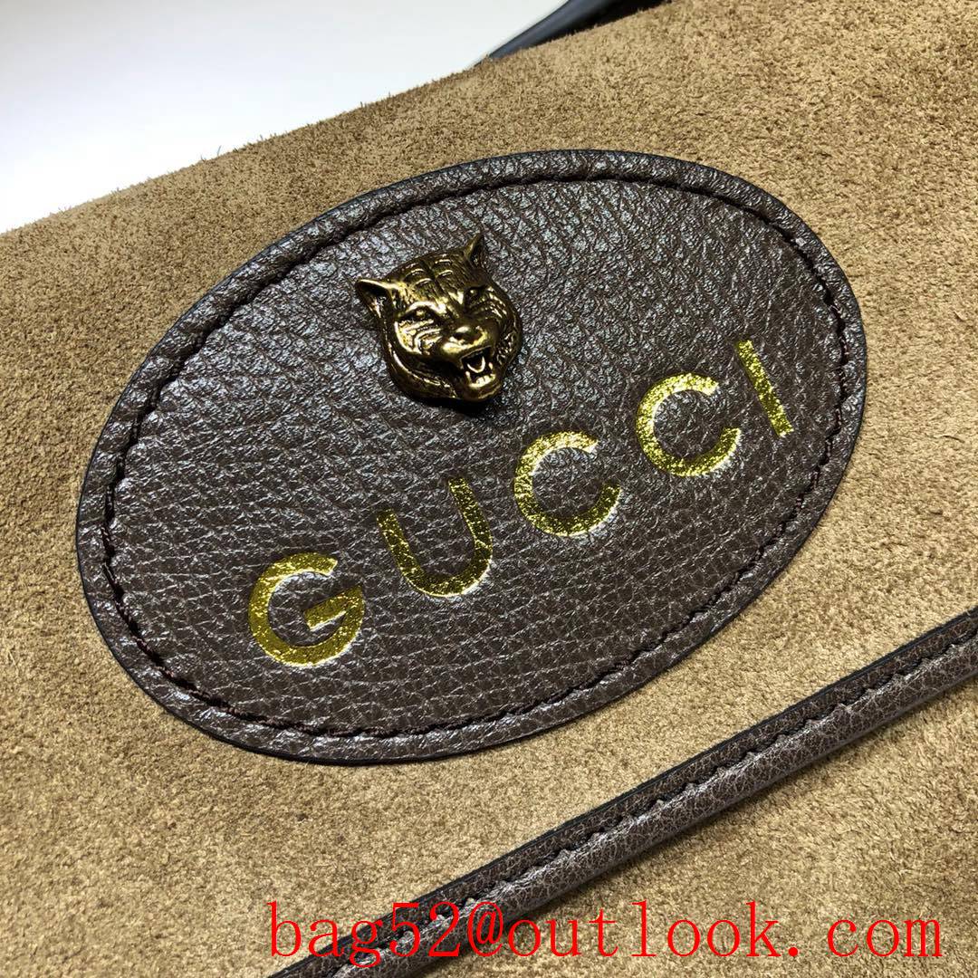 Gucci GG tan suede Supreme Small Men shoulder Bag purse