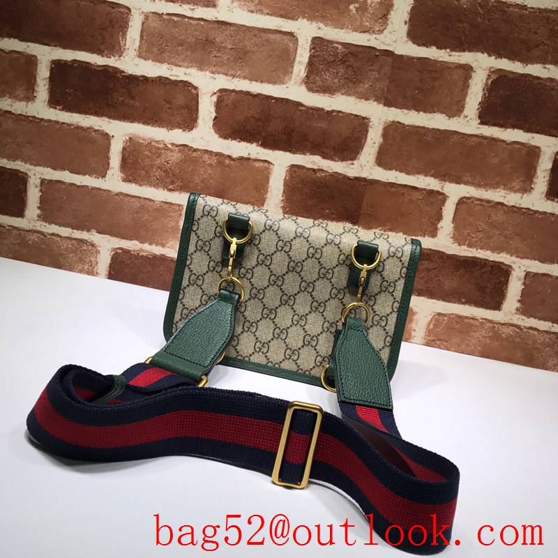 Gucci green men small GG Supreme Shoulder Bag purse