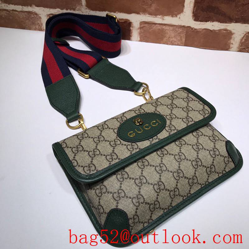 Gucci green men small GG Supreme Shoulder Bag purse