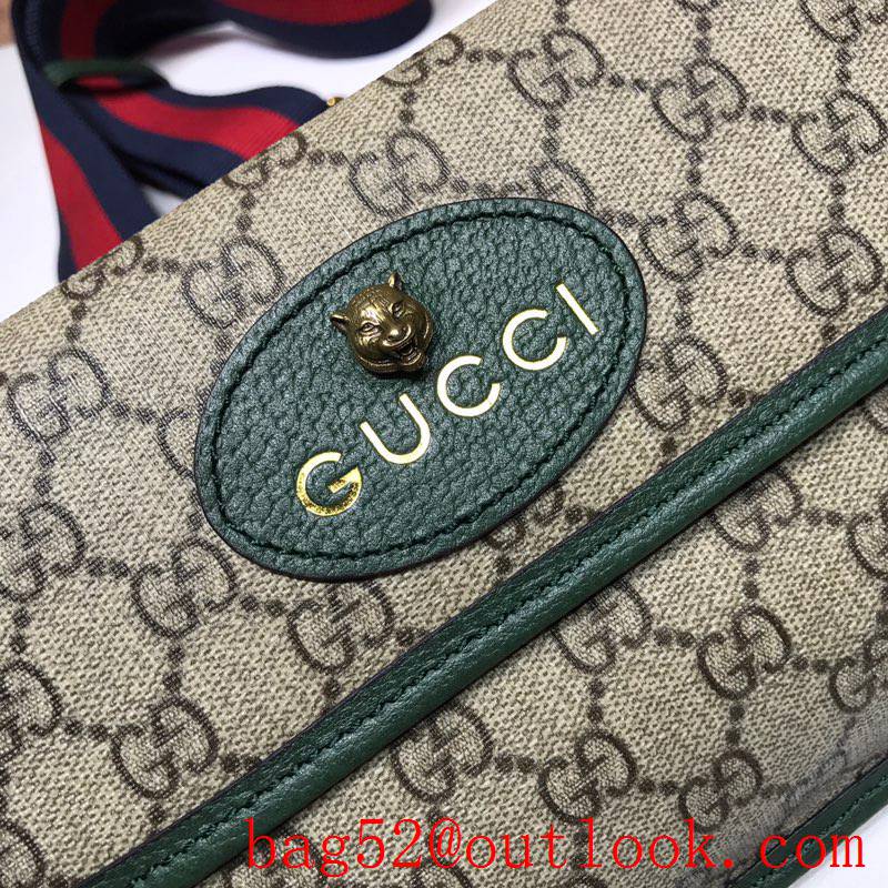 Gucci green men small GG Supreme Shoulder Bag purse