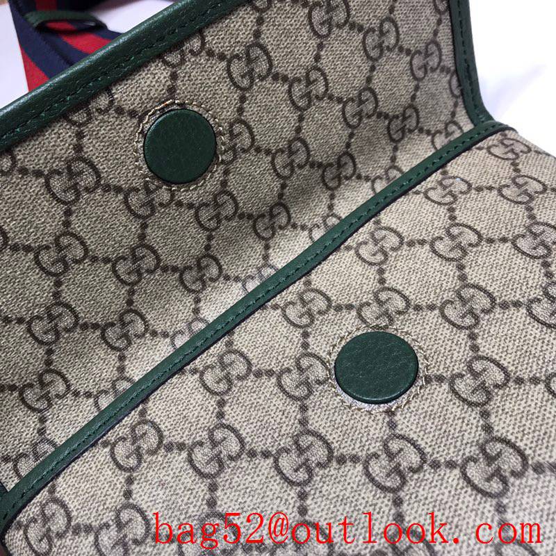 Gucci green men small GG Supreme Shoulder Bag purse