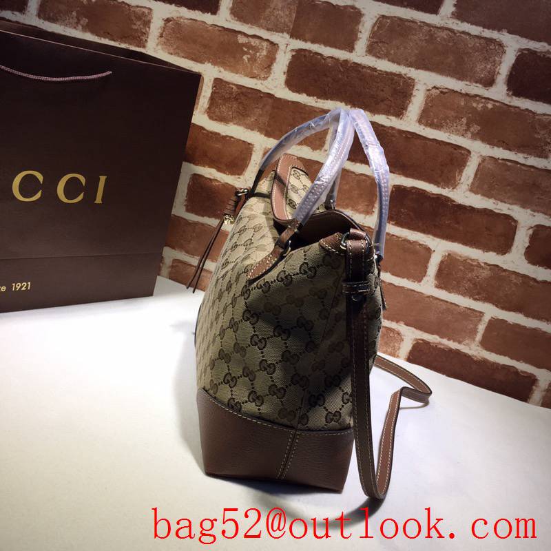 Gucci Bree brown GG Supreme Canvas tote shoulder Bag