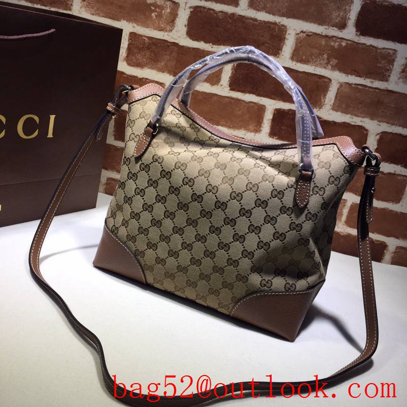 Gucci Bree brown GG Supreme Canvas tote shoulder Bag