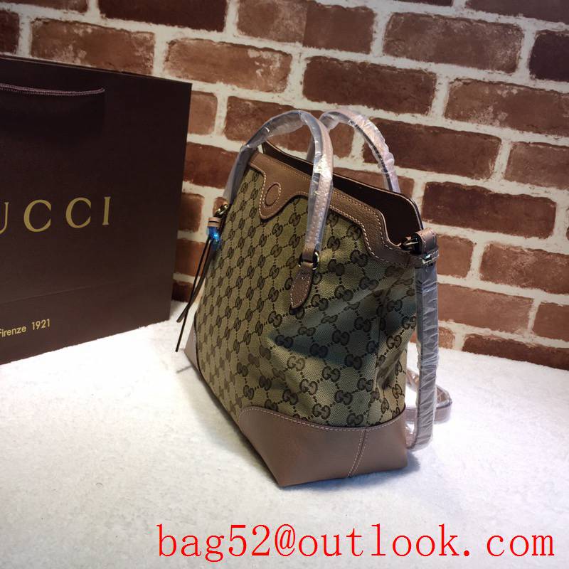 Gucci Bree Apricot GG Supreme Canvas tote shoulder Bag