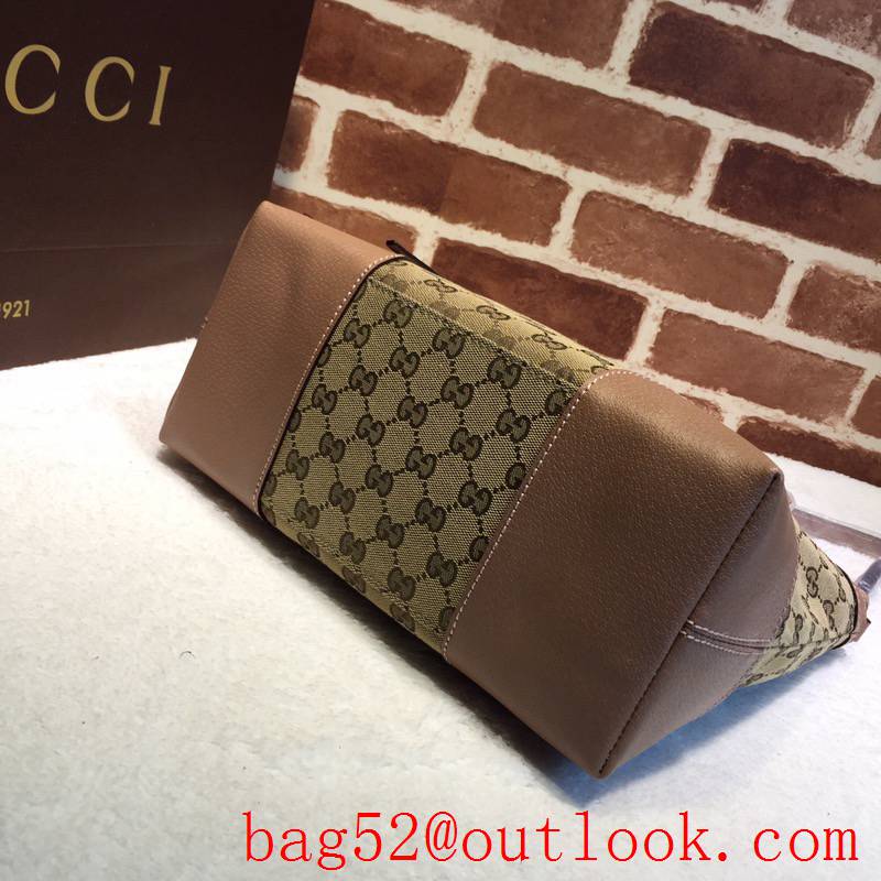 Gucci Bree Apricot GG Supreme Canvas tote shoulder Bag