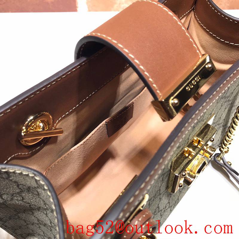 Gucci brown Padlock GG Small Shoulder tote Bag