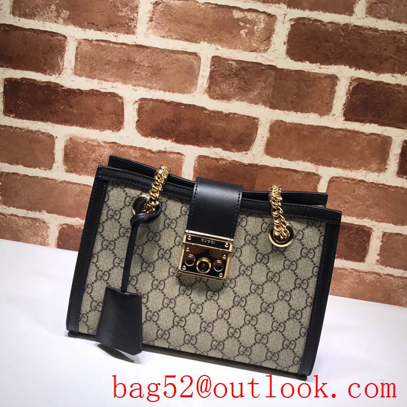Gucci black Padlock GG Small Shoulder tote Bag