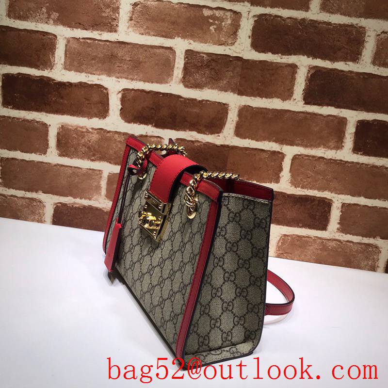 Gucci Padlock red GG Small Shoulder tote Bag