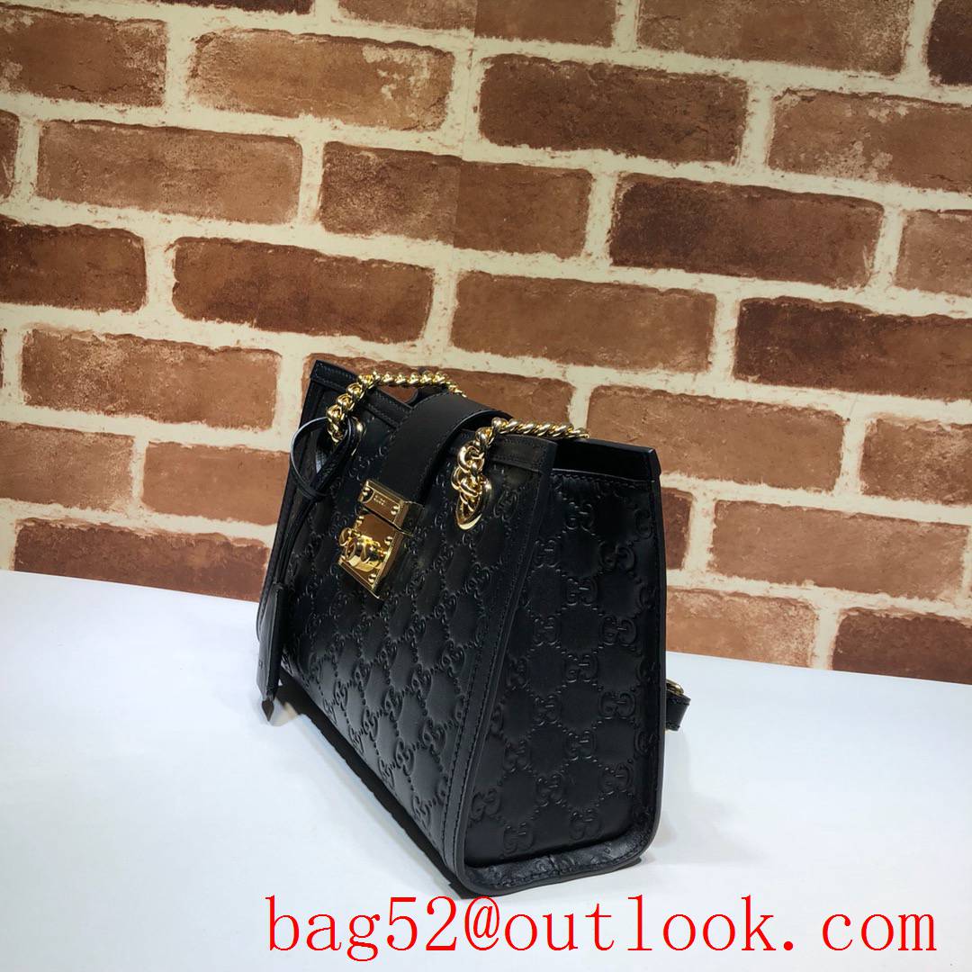 Gucci Padlock GG Signature Small black real leather Shoulder Bag