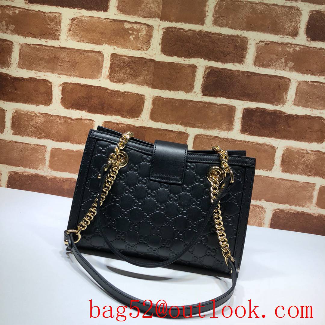 Gucci Padlock GG Signature Small black real leather Shoulder Bag