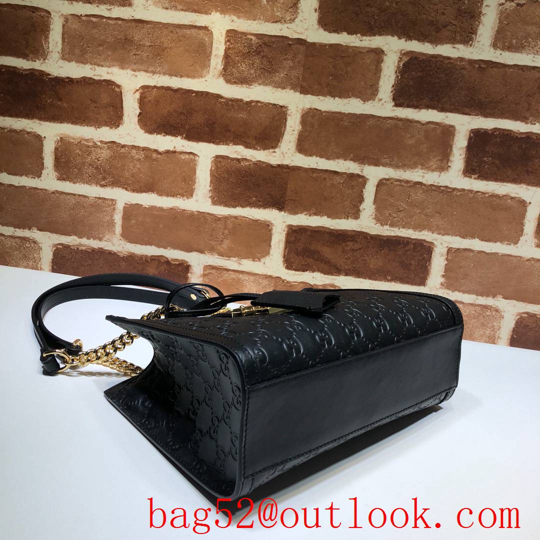 Gucci Padlock GG Signature Small black real leather Shoulder Bag