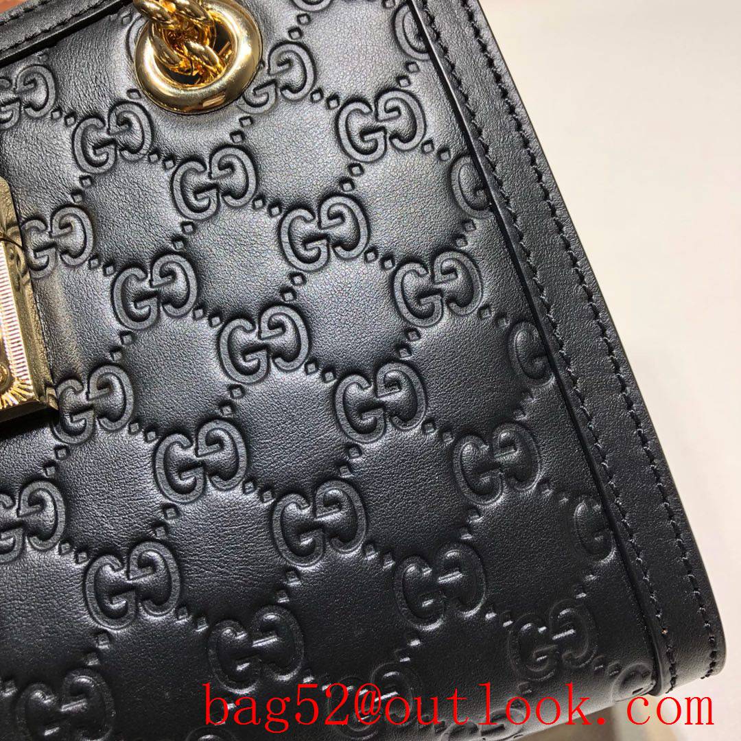 Gucci Padlock GG Signature Small black real leather Shoulder Bag