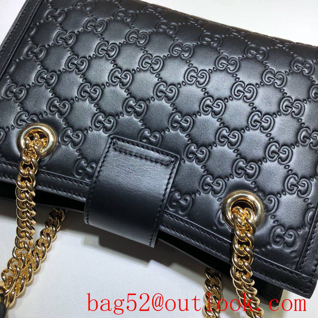 Gucci Padlock GG Signature Small black real leather Shoulder Bag