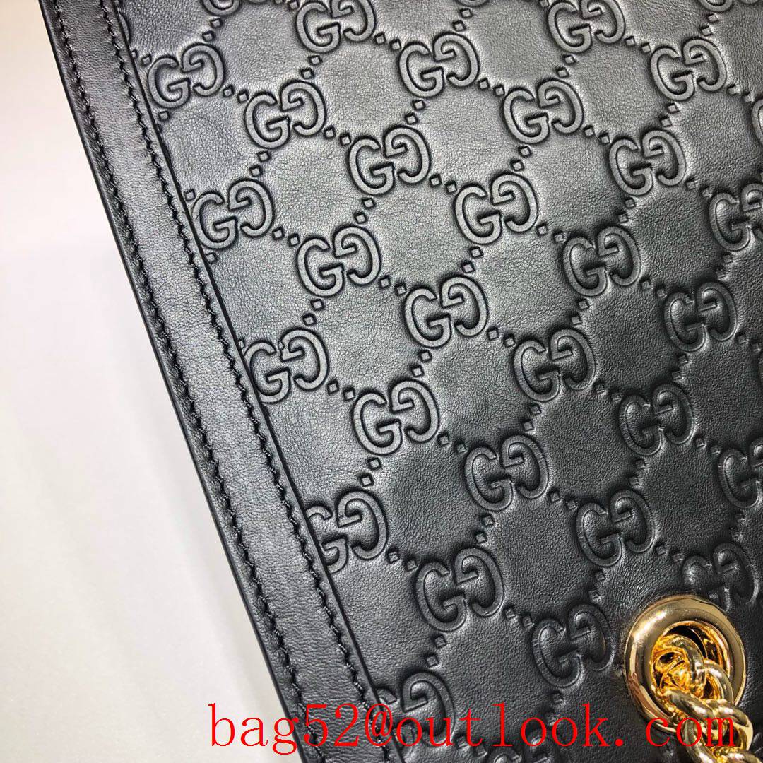 Gucci Padlock GG Signature Medium black real leather Shoulder Bag