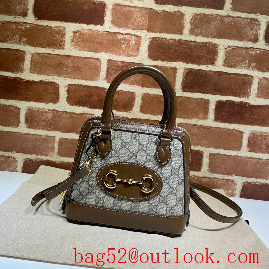 Gucci Horsebit brown leather Mini Shoulder tote Bag