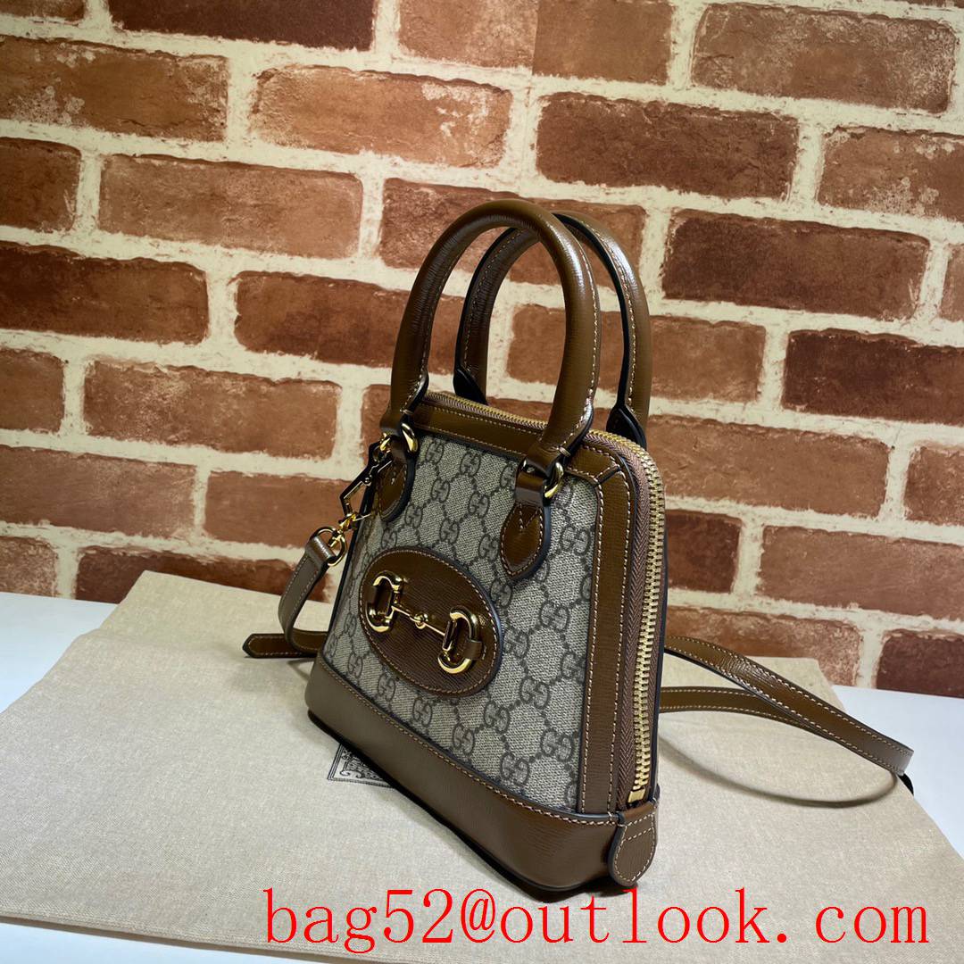 Gucci Horsebit brown leather Mini Shoulder tote Bag