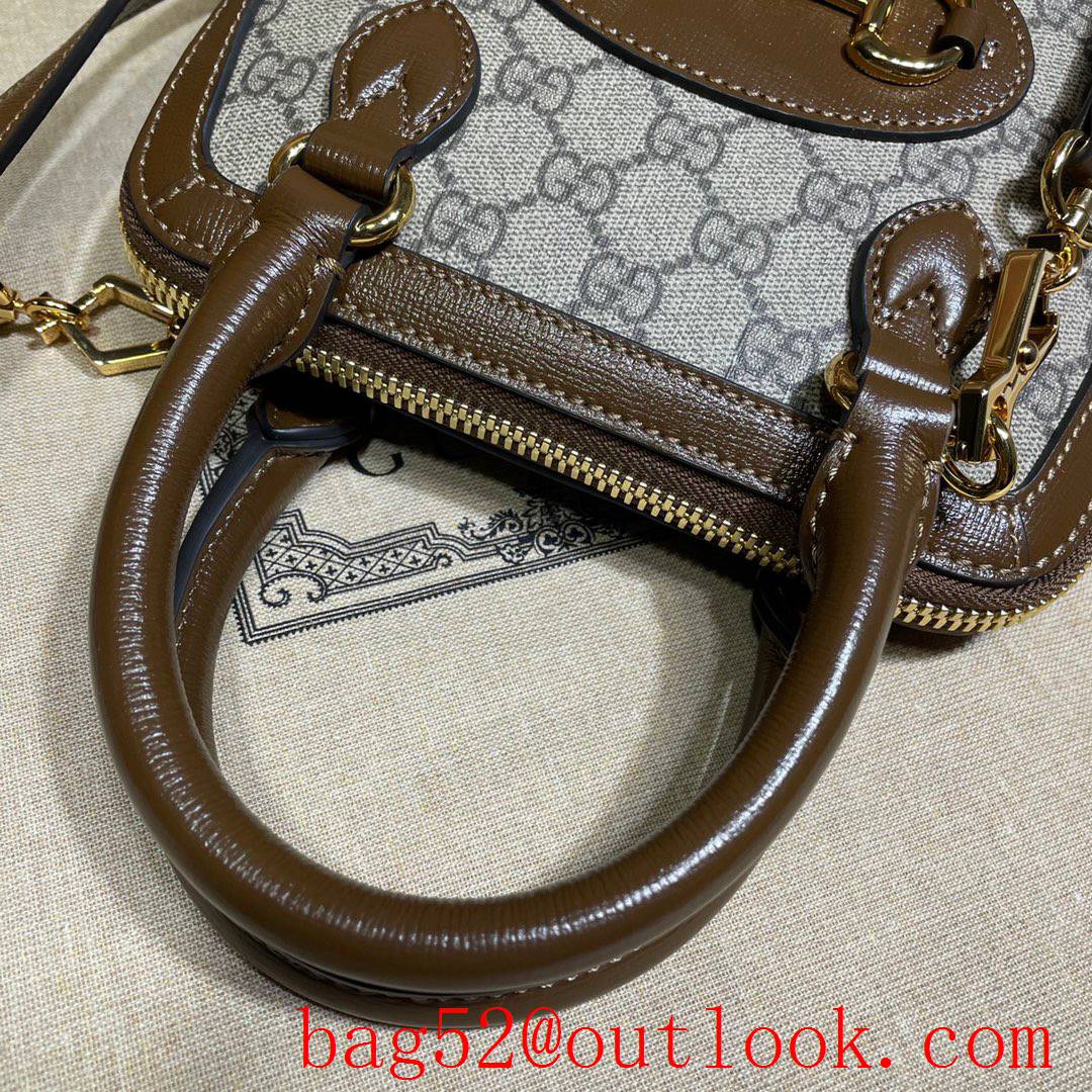 Gucci Horsebit brown leather Mini Shoulder tote Bag