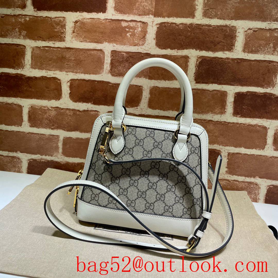 Gucci Horsebit white leather Mini Shoulder tote Bag