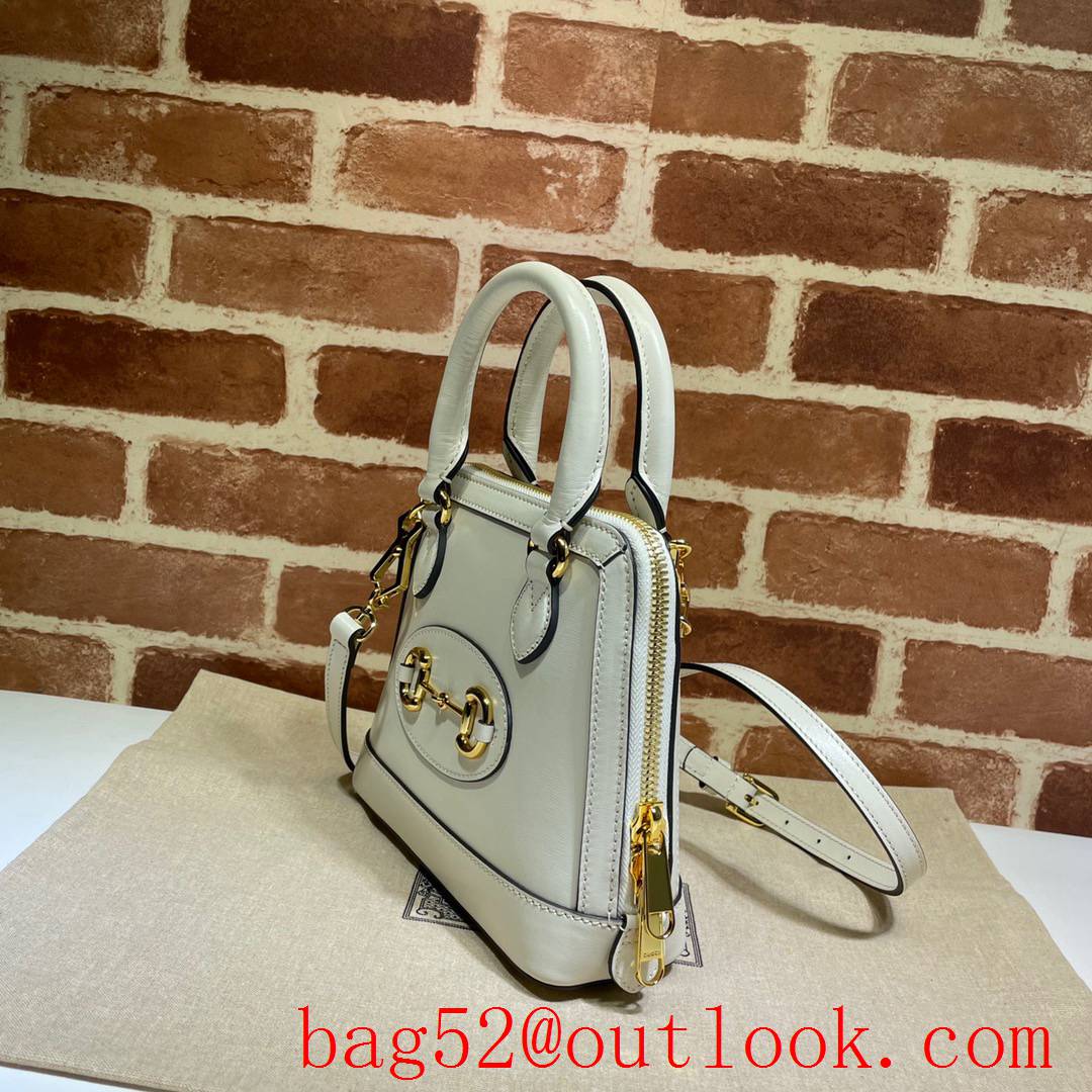 Gucci Horsebit Mini white Calfskin Shoulder tote bag