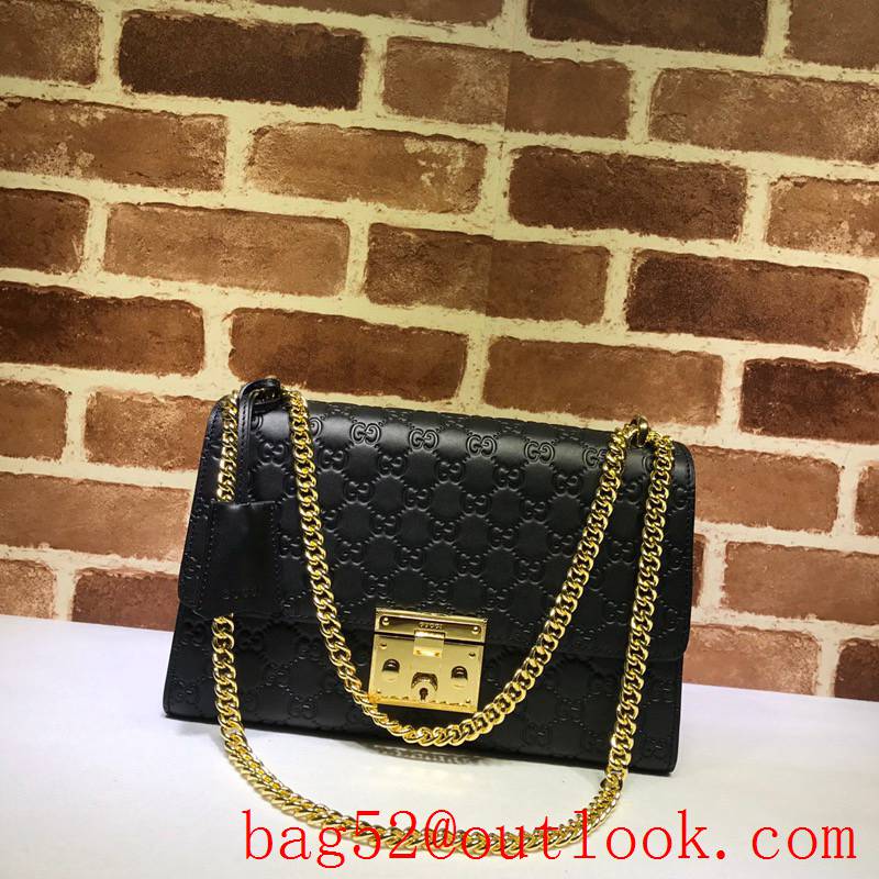 Gucci Padlock Signature large real leather chain GG Shoulder Bag purse