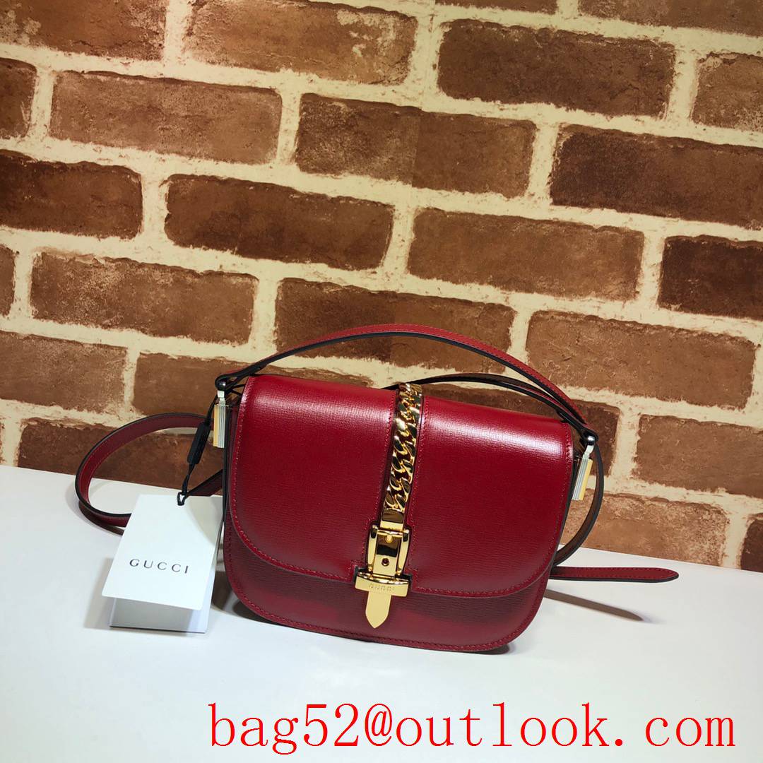Gucci Sylvie 1969 Mini red calfskin Shoulder Bag