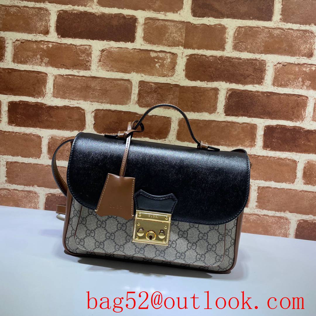 Gucci Padlock tri-black v leather Shoulder Bag