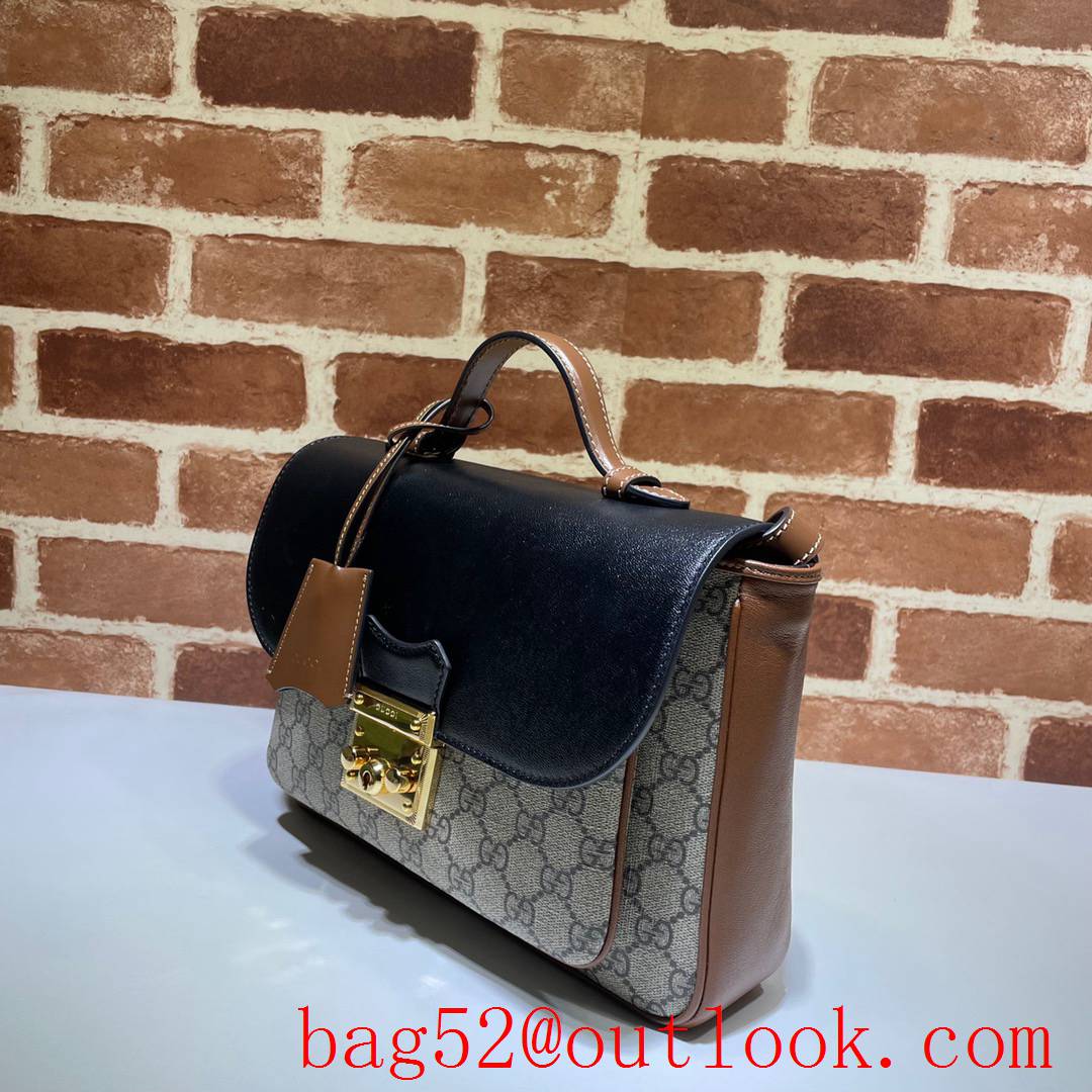 Gucci Padlock tri-black v leather Shoulder Bag 