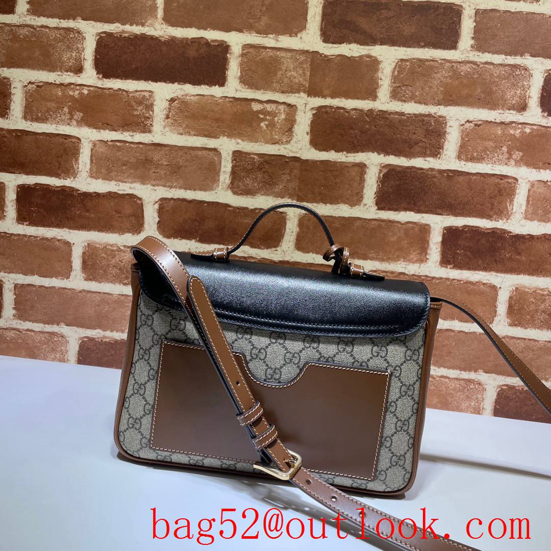 Gucci Padlock tri-black v leather Shoulder Bag 