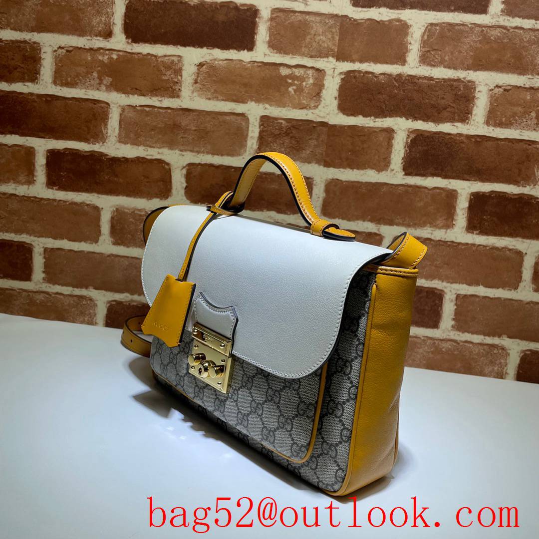 Gucci Padlock tri-white v leather Shoulder Bag 