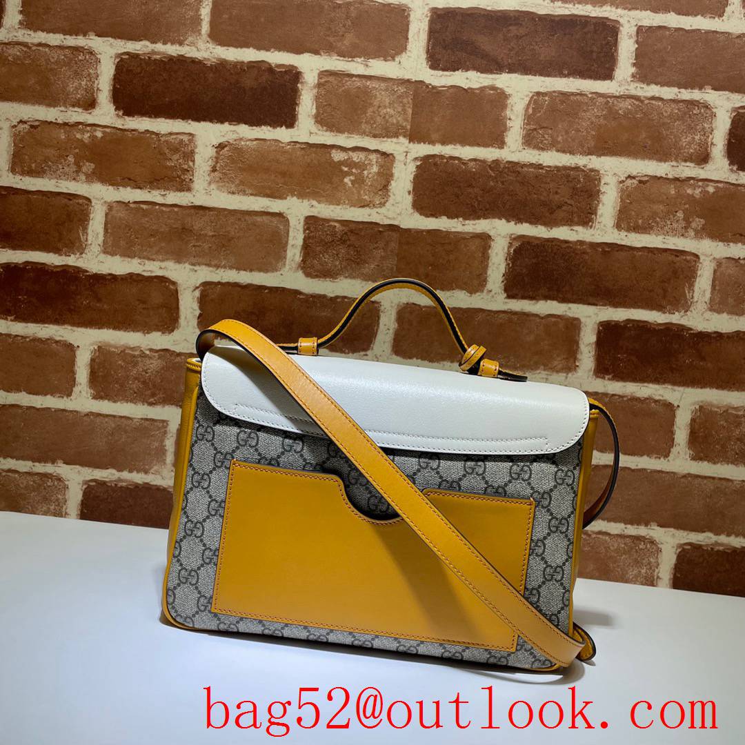 Gucci Padlock tri-white v leather Shoulder Bag 