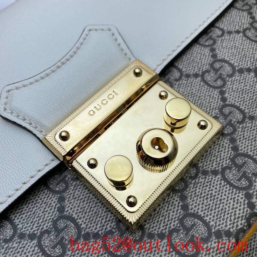 Gucci Padlock tri-white v leather Shoulder Bag 