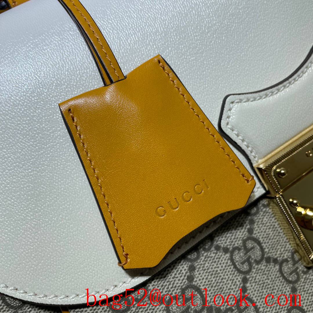 Gucci Padlock tri-white v leather Shoulder Bag 