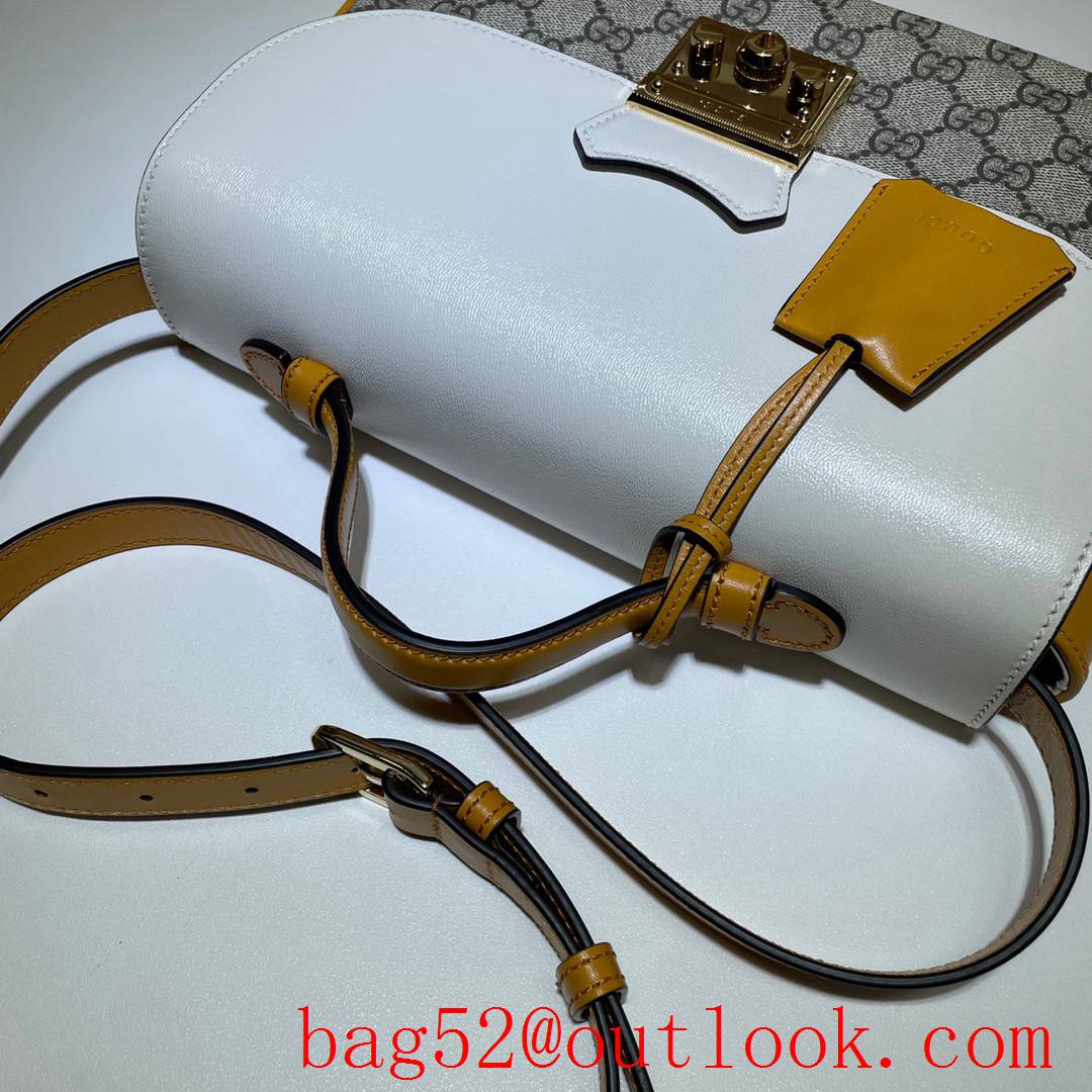 Gucci Padlock tri-white v leather Shoulder Bag 