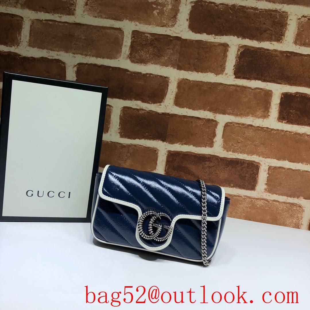 Gucci Marmont GG Mini calfskin navy Shoulder Bag