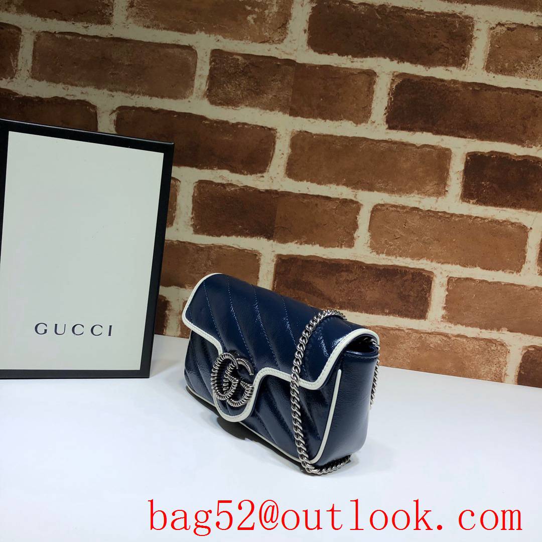 Gucci Marmont GG Mini calfskin navy Shoulder Bag