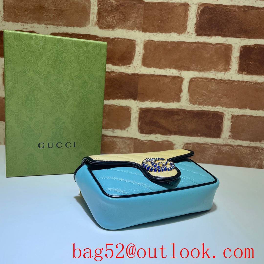 Gucci Marmont GG Mini calfskin beige v blue Shoulder Bag