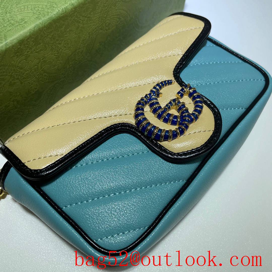 Gucci Marmont GG Mini calfskin beige v blue Shoulder Bag